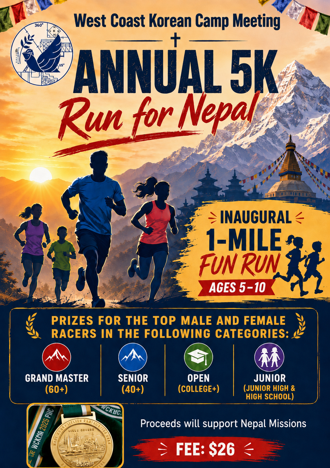 WCKCM Annual 5K Run for Nepal poster